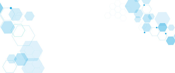 Aufkleber - Vector white and blue technology hexagon background. Geometric hexagon. Computer network concept.