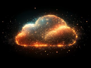 Wall Mural - glowing ember cloud: a cosmic sparkles art piece