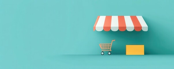 Online exchange flat design side view e-commerce transaction animation triadic color scheme