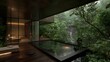 © adniluy - Serene modern villa overlooking a lush forest with a tranquil waterfall and swimming pool