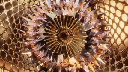 Wall Mural - Abstract background 3D animation shiny glass and metal reflective objects movement rotation play of light.