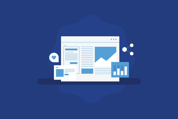Wall Mural - News Online, Press release, Digital PR, Article, Journal publication, Writing blog, News and media online. Vector illustration concept.