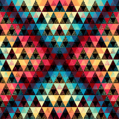 Poster - Eyecatching geometric triangle pattern in vibrant, rich colors for exciting visual appeal