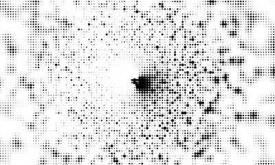Poster - An Abstract Pattern Composed of Dots and Lines Rendered in Black and White Tones