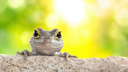 A small lizard sitting on top of a rock