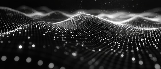 Geometric Web of lines creating interwoven digital grids, Generative AI