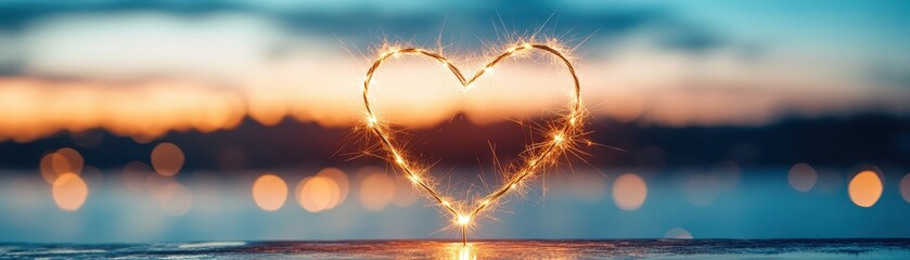 Wall Mural - radiant sparkle heart, symbol of love and affection shining brightly in the air