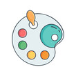 © Waliul - paint mixing palette icon, paint mixing palette vector illustration-simple illustration of paint mixing palette, perfect for paint mixing palette logos and icons