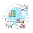 © Waliul - shopping analytics chart icon, shopping analytics chart vector illustration-simple illustration of shopping analytics chart, perfect for shopping analytics chart logos and icons