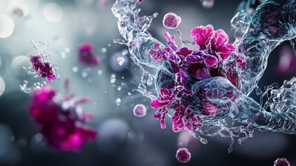 Poster - Microscopic exploration of cell interactions consciousness in cellular communication through 3d visualization