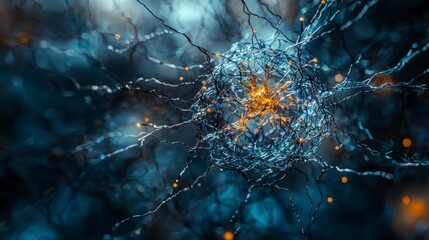 Aufkleber - Exploring neuronal networks and emotions in the human brain scientific research virtual environment close-up view