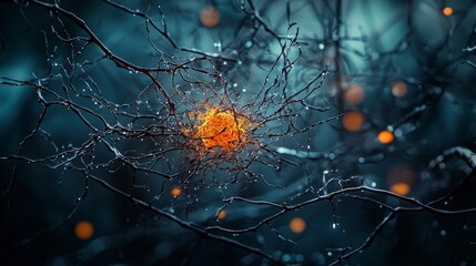 Leinwandbilder - Nature's enigmatic glow transformation of branches in a mystical forest surreal scene close-up emotionally charged