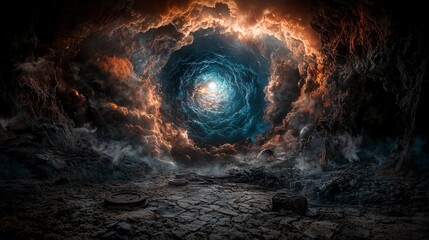 Aufkleber - Exploring the void an artistic representation of empty space between realities abstract landscape surreal environment