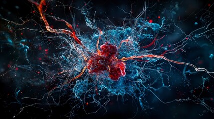 Leinwandbilder - The cosmic connection exploring the evolution of physiology and its abstract digital representation