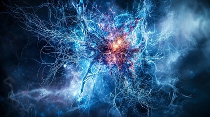 Poster - Exploring cosmic physiology evolution intergalactic space digital art abstract wide angle universe connection
