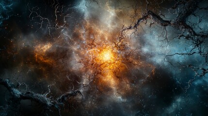 Leinwandbilder - Nervous systems connecting to the universe cosmic connections in the vastness of space digital art surreal environment