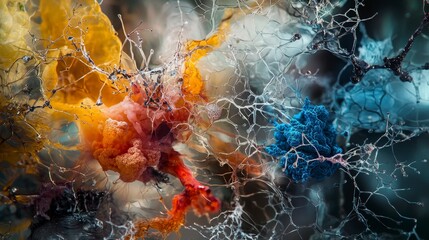 Leinwandbilder - Exploring overlapping dimensions of microstructures abstract environment art fluid dynamics colorful textures