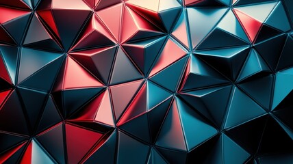 Canvas Print - dynamic metallic polygons abstract art digital design modern aesthetics close-up visual innovation