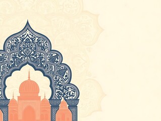 Wall Mural - Ornate Archway Framing a Mosque with Intricate Detailing