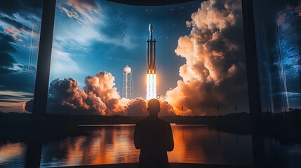 Wall Mural - hologram spacex launch