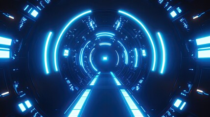 A clean digital background with glowing blue lights and abstract circuits, ready for branding or design.