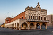Governor's Palace in Rhodes at sunrise, Greece, built in 1927 in Venetian style. It now houses the offices of the Prefecture of the Dodecanese.