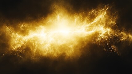 Wall Mural - golden energy burst abstract plasma cosmic art