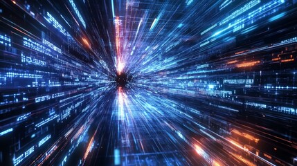Wall Mural - abstract digital light trail with motion blur and vivid colors