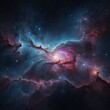 © aqsa - Illustration of a space cosmic background of supernova nebula and stars, glowing mysterious universe.