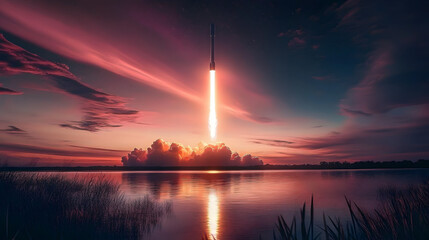 Wall Mural - hologram spacex launch