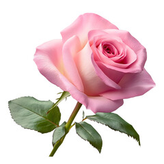 Wall Mural - pink rose isolated on transparent background cutout