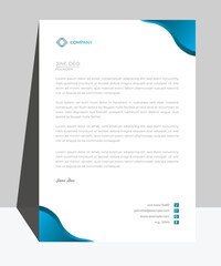 Wall Mural - Letterhead design template for business. Simple and fist class letterhead design. Print for ready free download.
