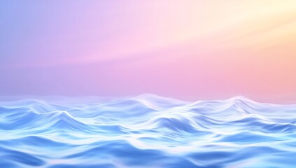 Canvas Print - Pastel sky over calm ocean waves, serene background for design