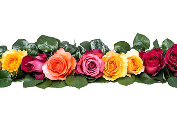 Wall Mural - bouquet of roses isolated on white background PNG.AI GENERATED