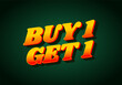 © ayu - Buy 1 get 1. Text effect design for promotion ads