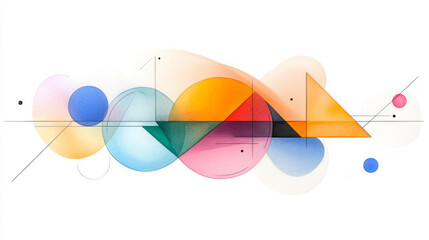 Poster - An artistic fusion of algebraic equations and abstract art, using bold lines and vibrant colors to depict mathematical concepts,