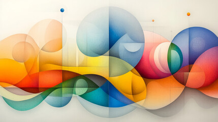 Poster - An artistic fusion of algebraic equations and abstract art, using bold lines and vibrant colors to depict mathematical concepts,