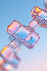 Fototapete - A high-resolution close-up of a crystal lattice structure under a microscope, showcasing the geometric precision and symmetry in solid-state physics,