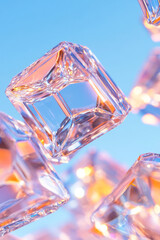 Poster - A high-resolution close-up of a crystal lattice structure under a microscope, showcasing the geometric precision and symmetry in solid-state physics,