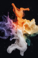 Leinwandbilder - An abstract representation of chemical reactions, featuring dynamic energy flows and colorful explosions of molecules merging and transforming,