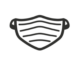 Naklejka na meble Face mask illustration in minimalistic style on white background with copy space