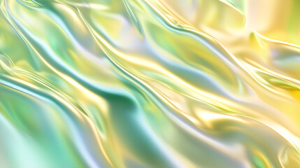 Canvas Print - the holographic background has a soft gradient of green and yellow with a beautiful sheen.