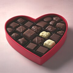 Wall Mural - Heart-shaped box filled with assorted chocolates. (8)