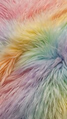  Pastel Rainbow Fluffy Fur Background