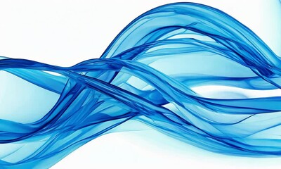 Wall Mural - elegant blue waves: a serene and dynamic representation of flowing water and motion for creative pro
