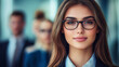© GrayFrog - Portrait of a confident brunette businesswoman with glasses