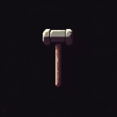 Canvas Print - Pixel art mallet, 8-bit hammer, tool.