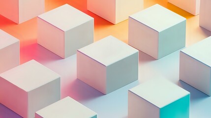 Wall Mural - modular building blocks for prefabricated construction projects arranged in a clean, geometric patte