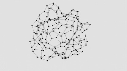 Leinwandbilder - Abstract Geometric Network Structure with Black Nodes