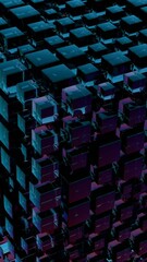 Aufkleber - Abstract 3D Glass Cubes on Gradient Sky Background